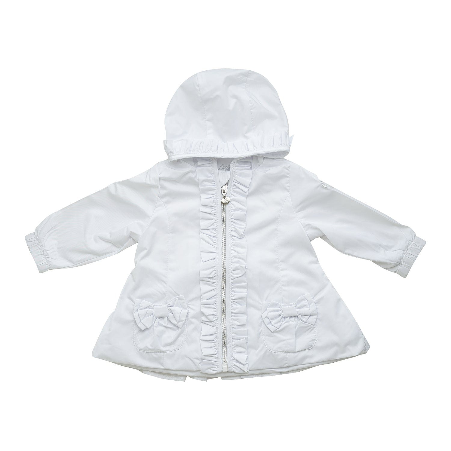 LITTLE A - Gabriella Summer Bloom Bow Frill Jacket - White