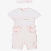 PRETTY ORIGINALS - Smock Short Set & Hairband - Pink