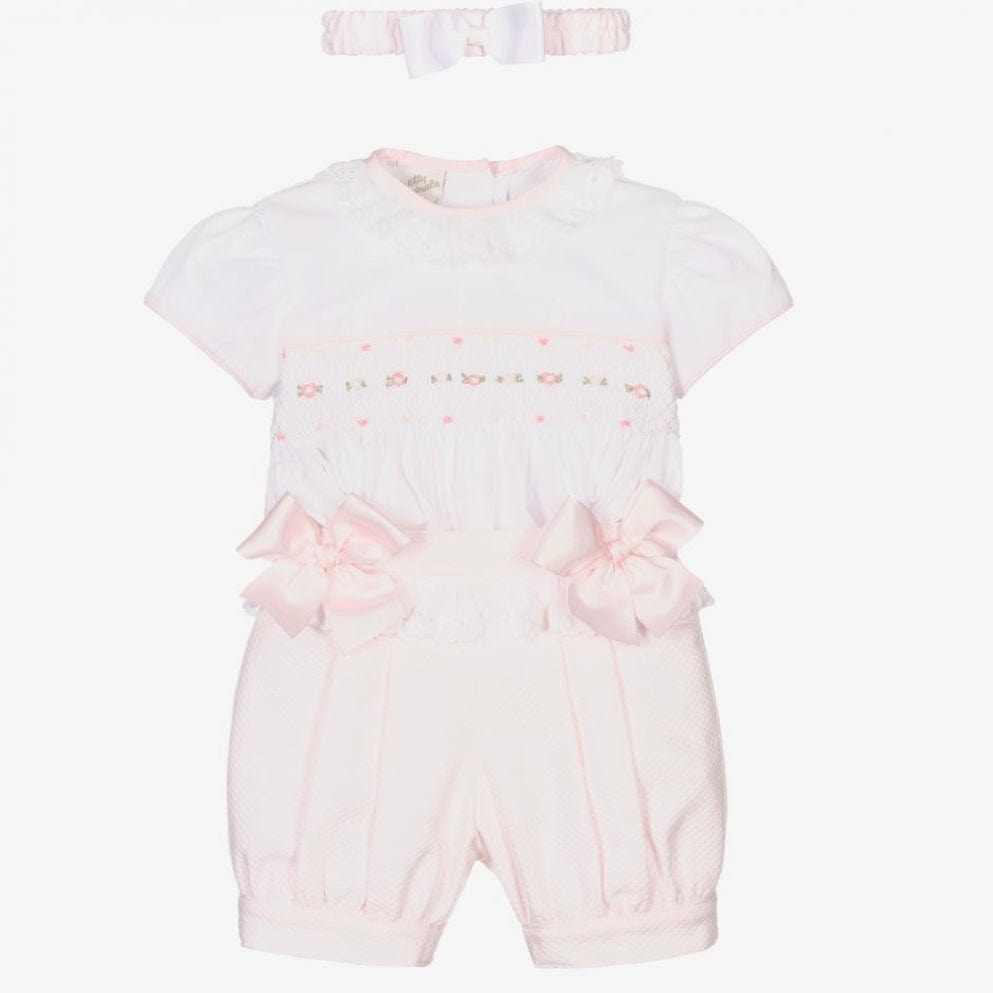 PRETTY ORIGINALS - Smock Short Set & Hairband - Pink