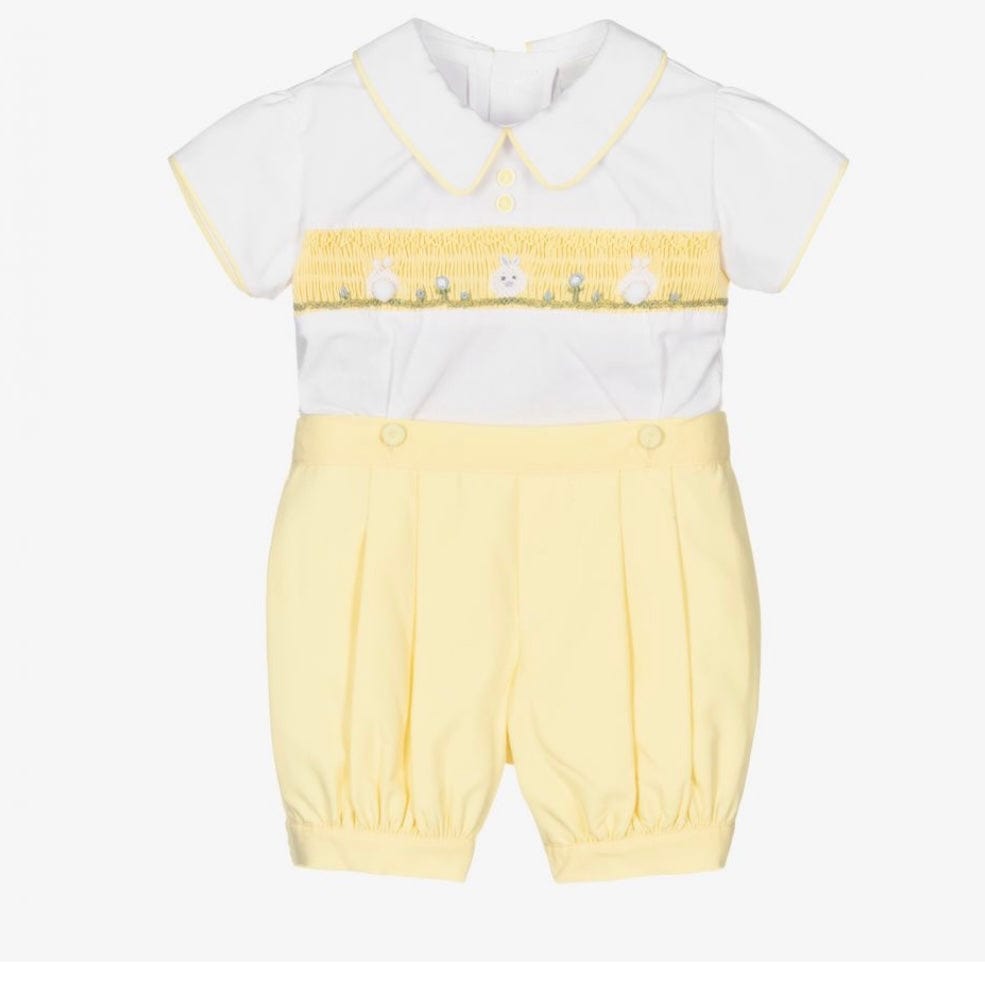PRETTY ORIGINALS - Easter Smock  Short Set - Yellow