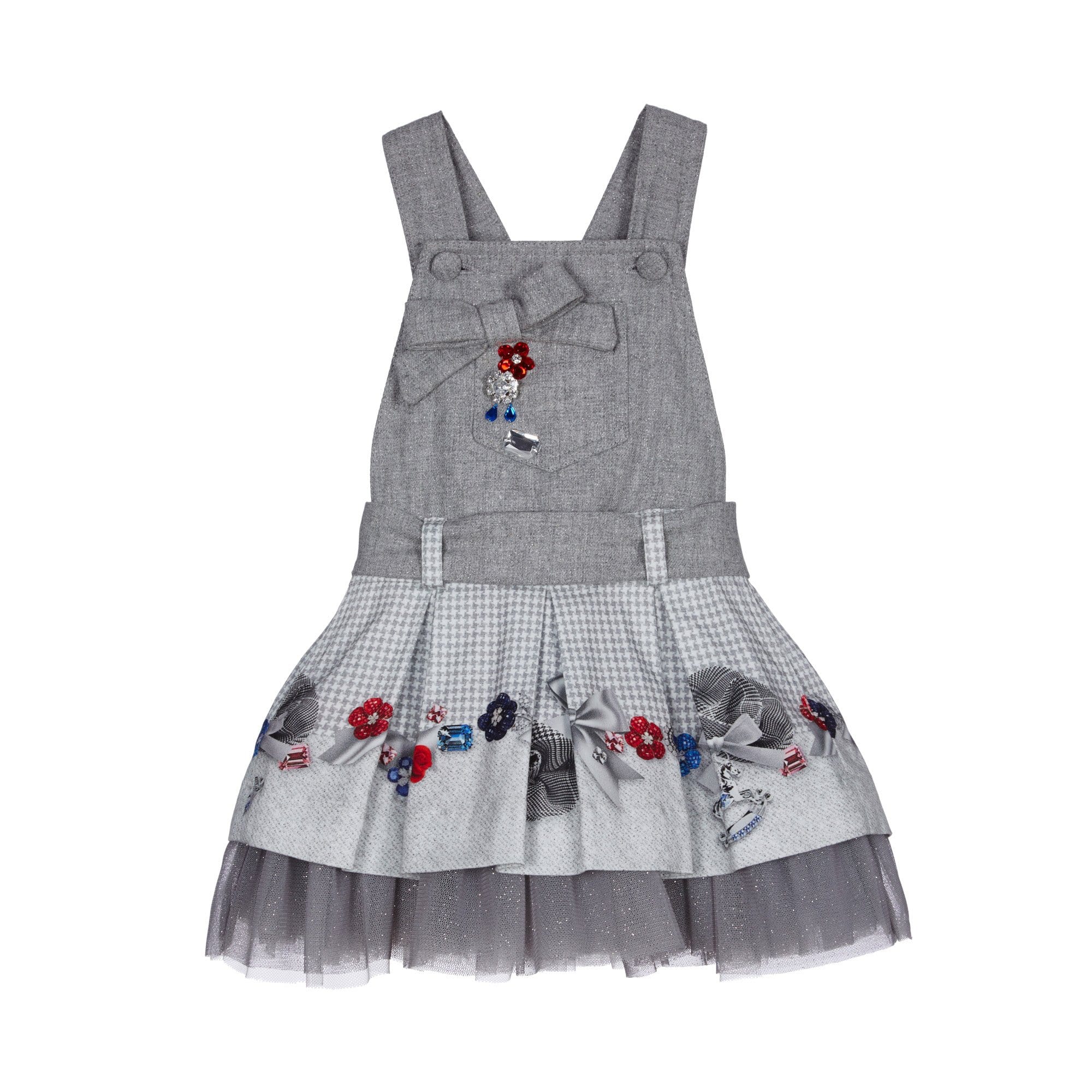 LAPIN HOUSE - Jewel Pinafore With Blouse - Grey