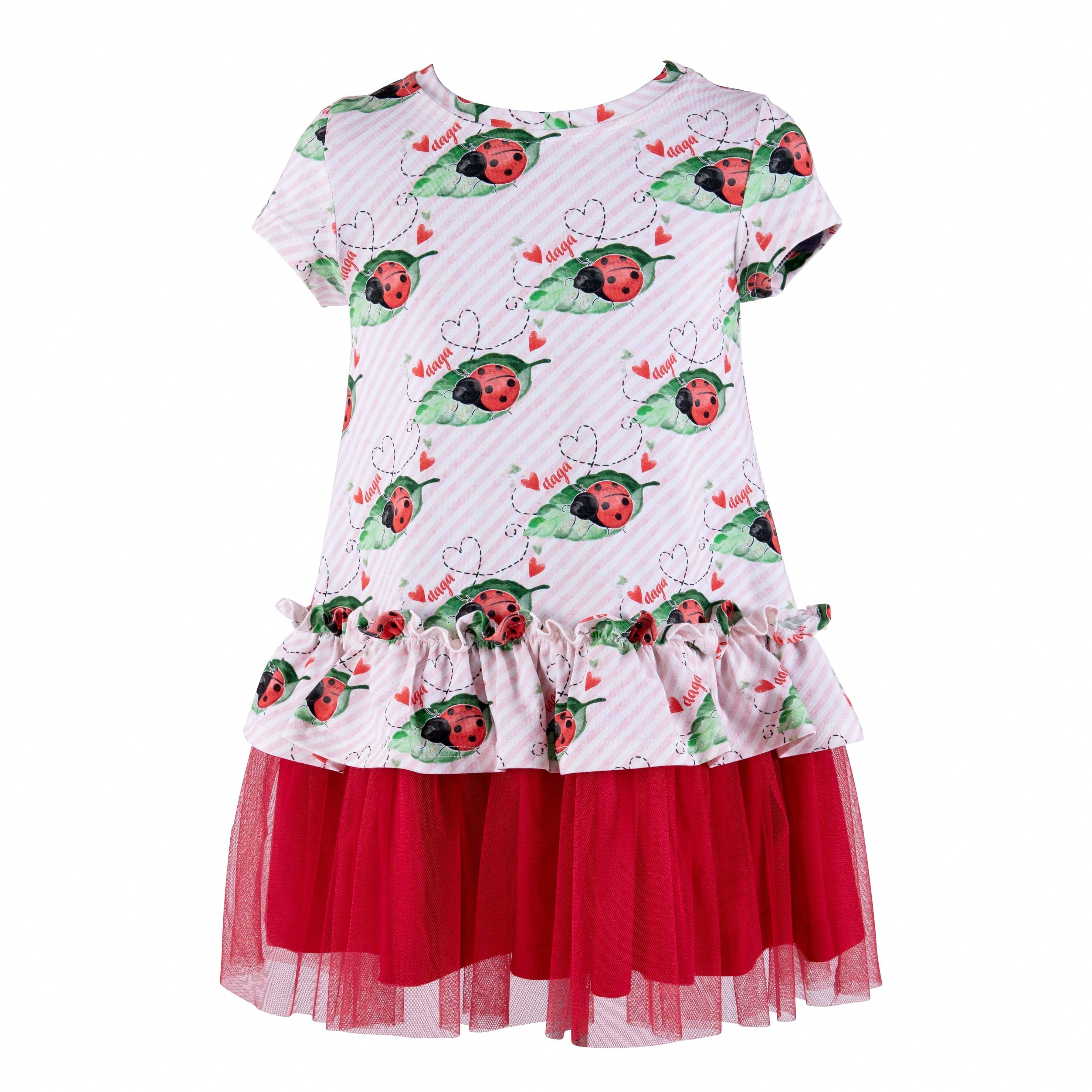 Daga - Crazy Ladybirds Layered Dress - White