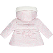 LITTLE A - Emilia Leopard Print Jacket With Faux Fur Trim - Baby Pink