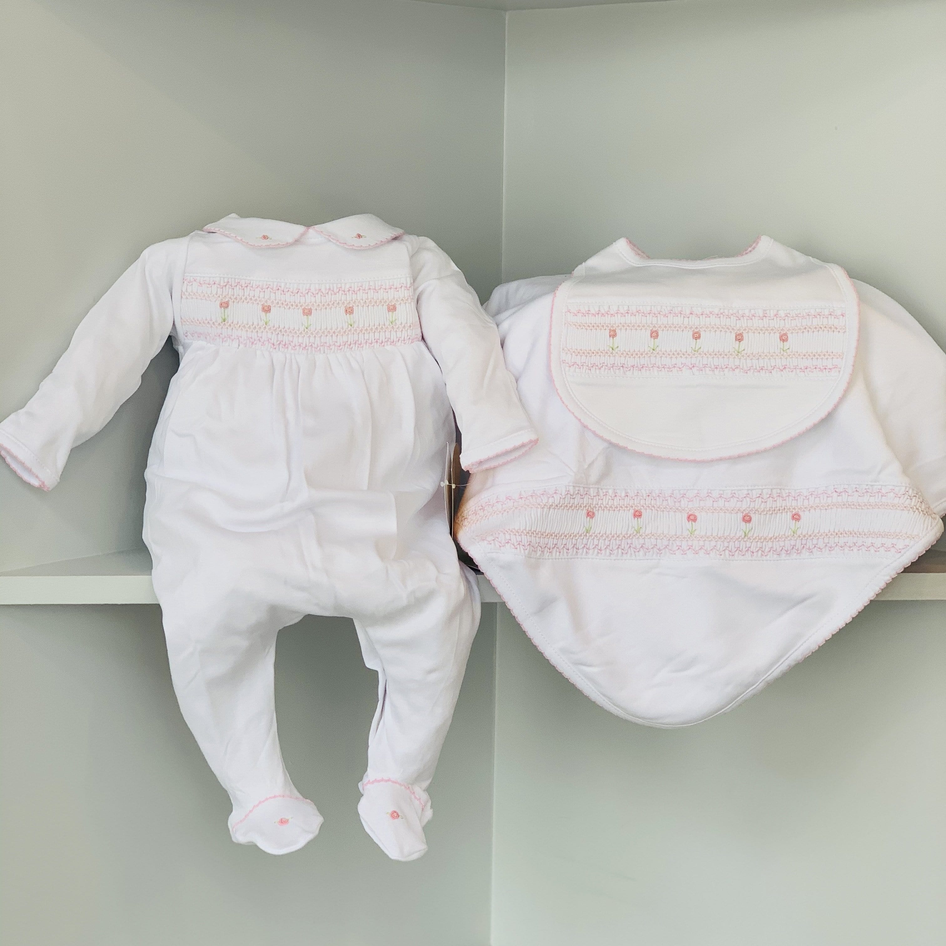 MAGNOLIA BABY - Becky & Ben’s Smocked Set - Pink