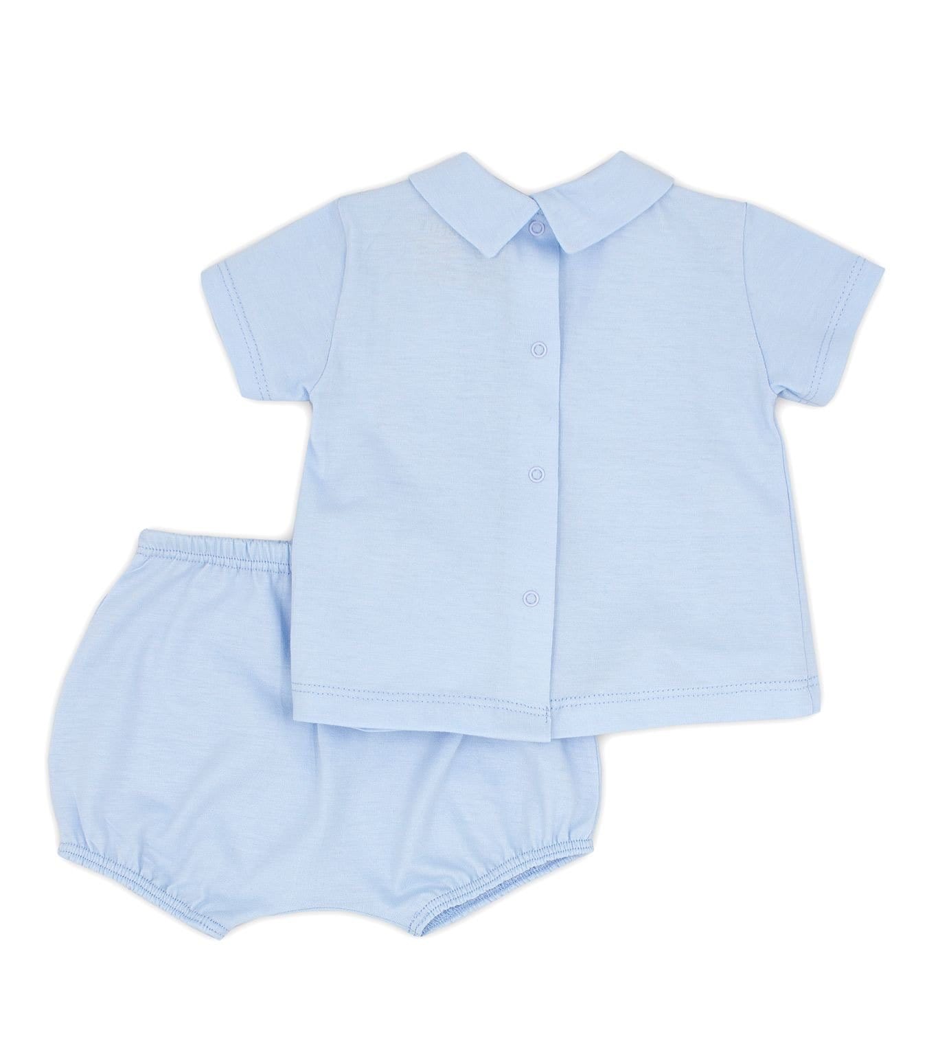 Rapife - Broderie Anglaise Detail  Two Piece Set - Blue