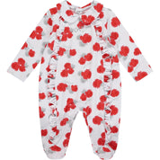LITTLE A - Florina Rose Print Babygrow - White