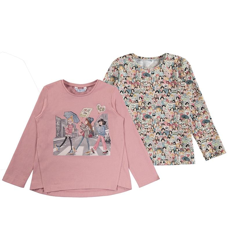 MAYORAL - Two Pack Top & Velour Legging Set- Blush
