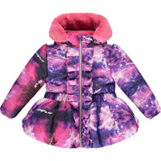 A DEE - Sandy Faux fur Hooded Galaxy Jacket - Pink Glaze