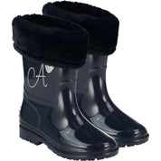A DEE - Splash Fur Logo Wellie - Blue Navy