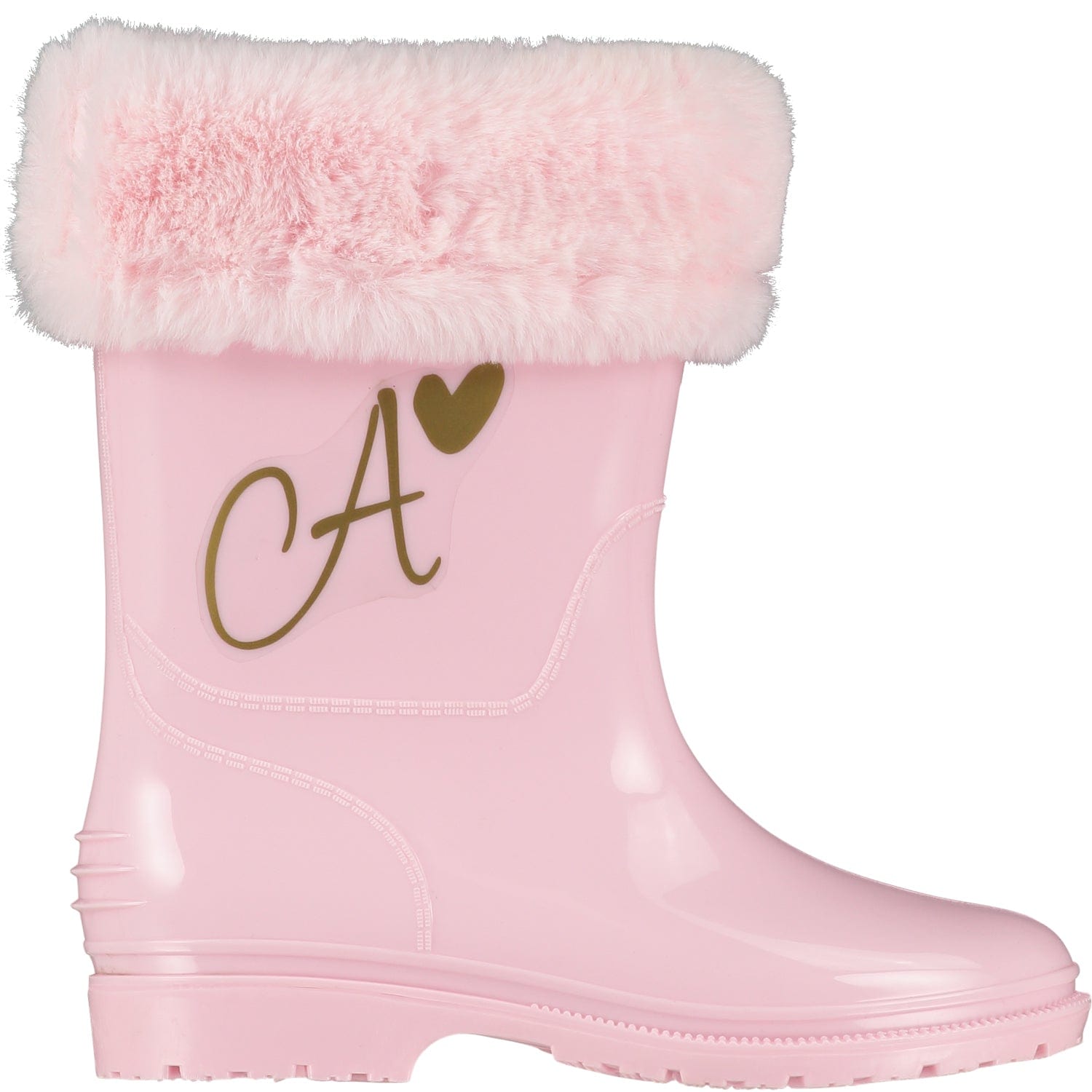 A DEE - Splash Fur Logo Wellie - Pale Pink