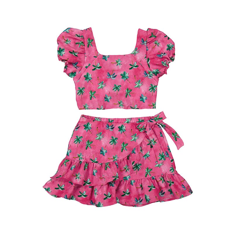 MAYORAL - Palm Tree Skirt Set - Fuchsia