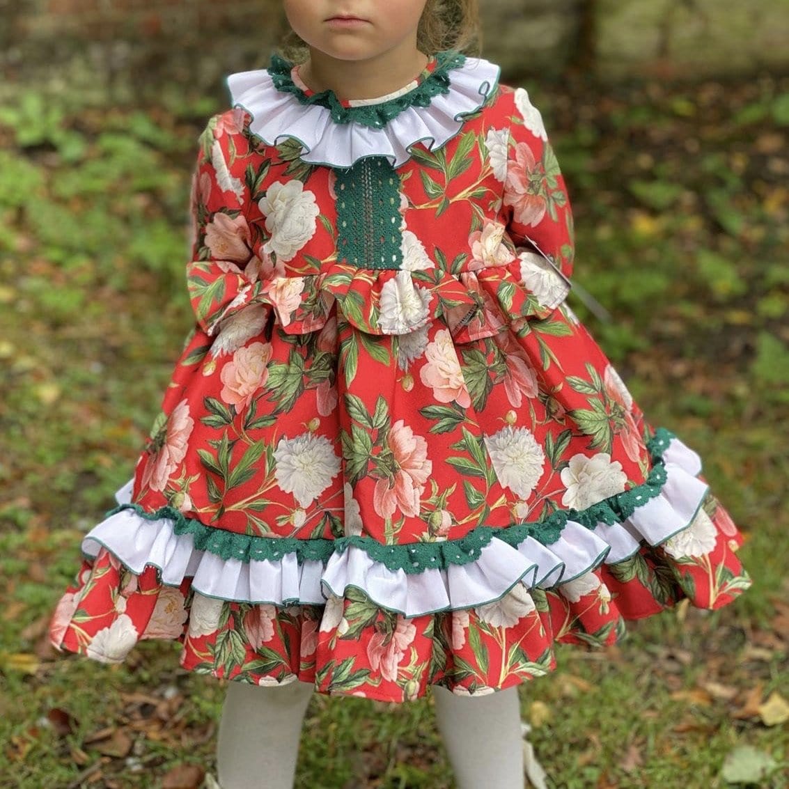 NINI  CHRISTMAS BABY DRESS & BONNET