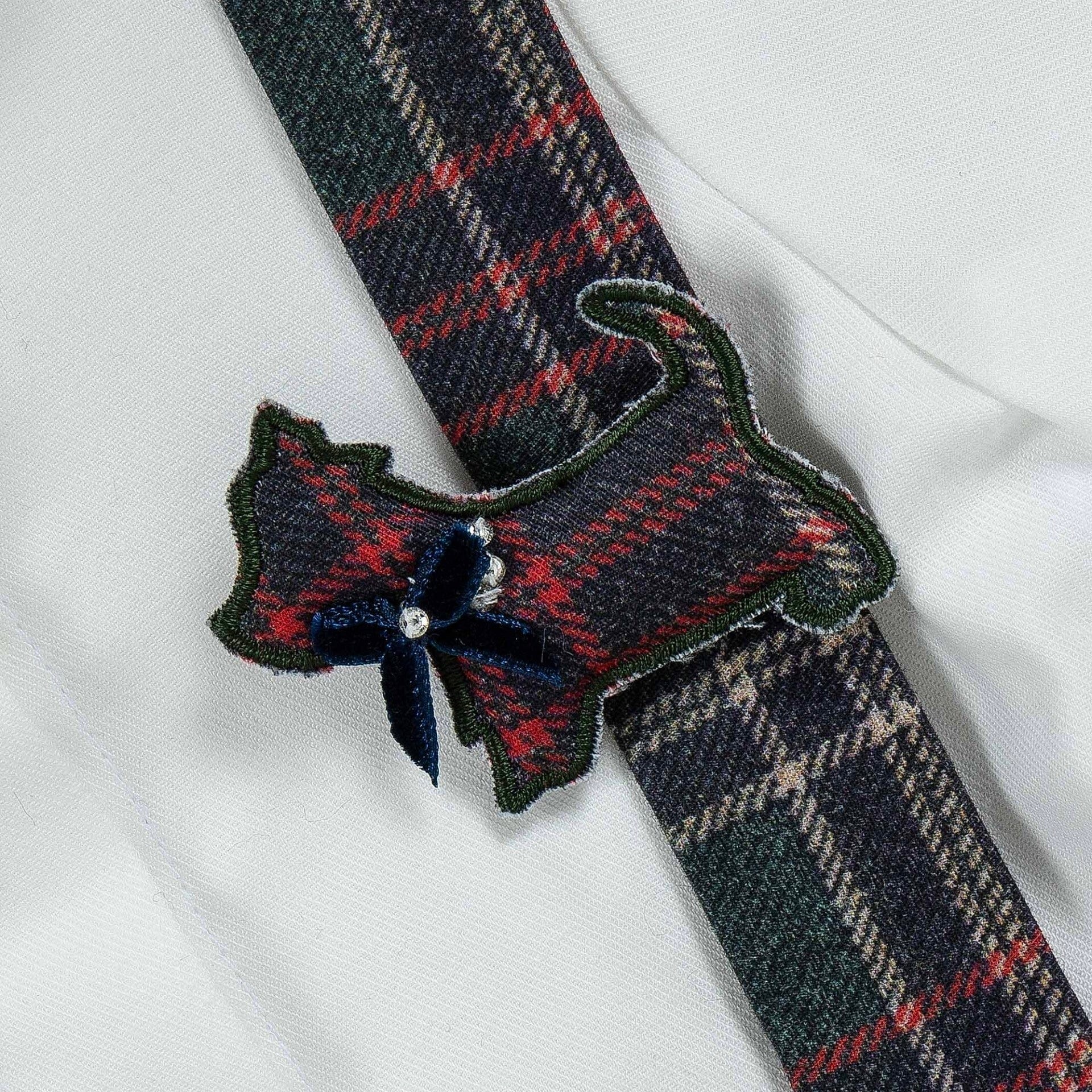 LAPIN HOUSE - Tartan Scotty Dog Pinafore Dress - Green
