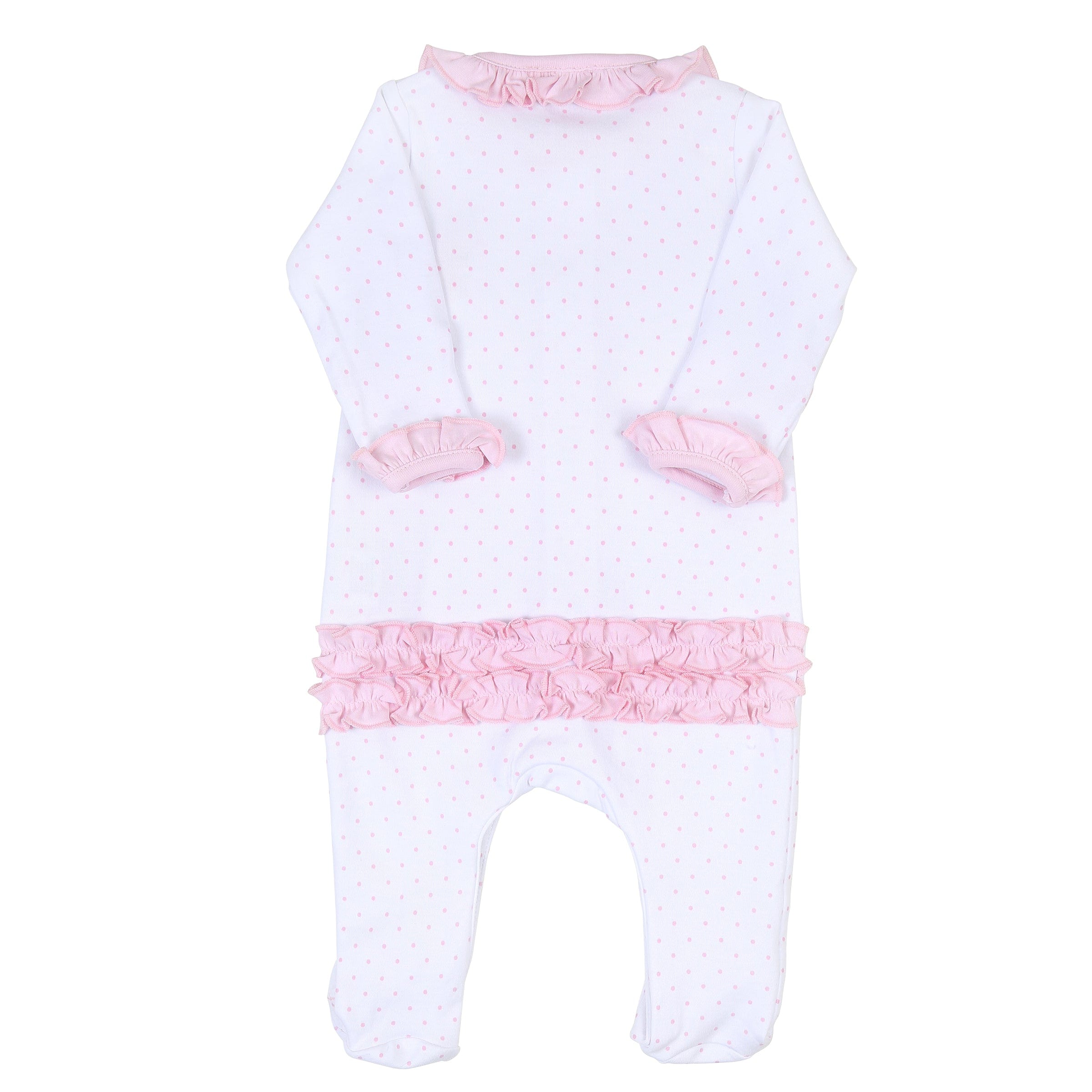 MAGNOLIA BABY - Tiny Elephant Ruffle Babygrow - Pink