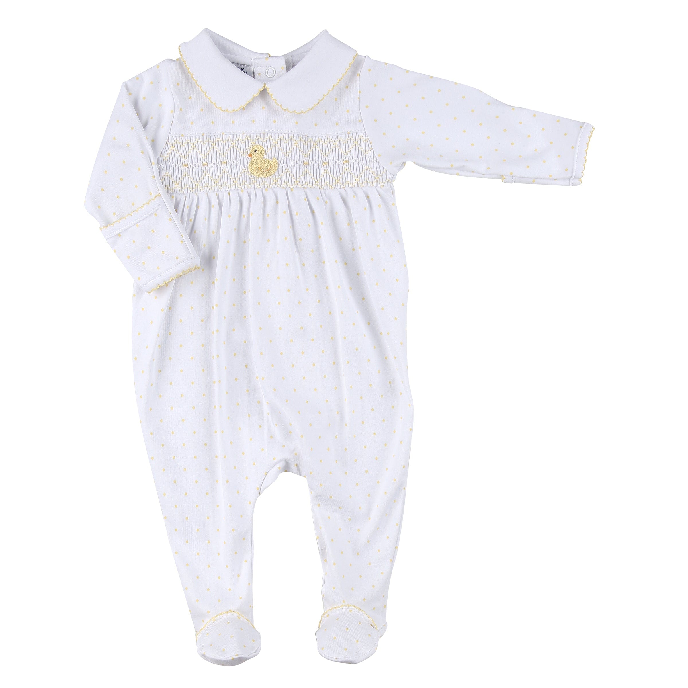 MAGNOLIA BABY - Tiny Duckling Smocked Babygrow - Yellow