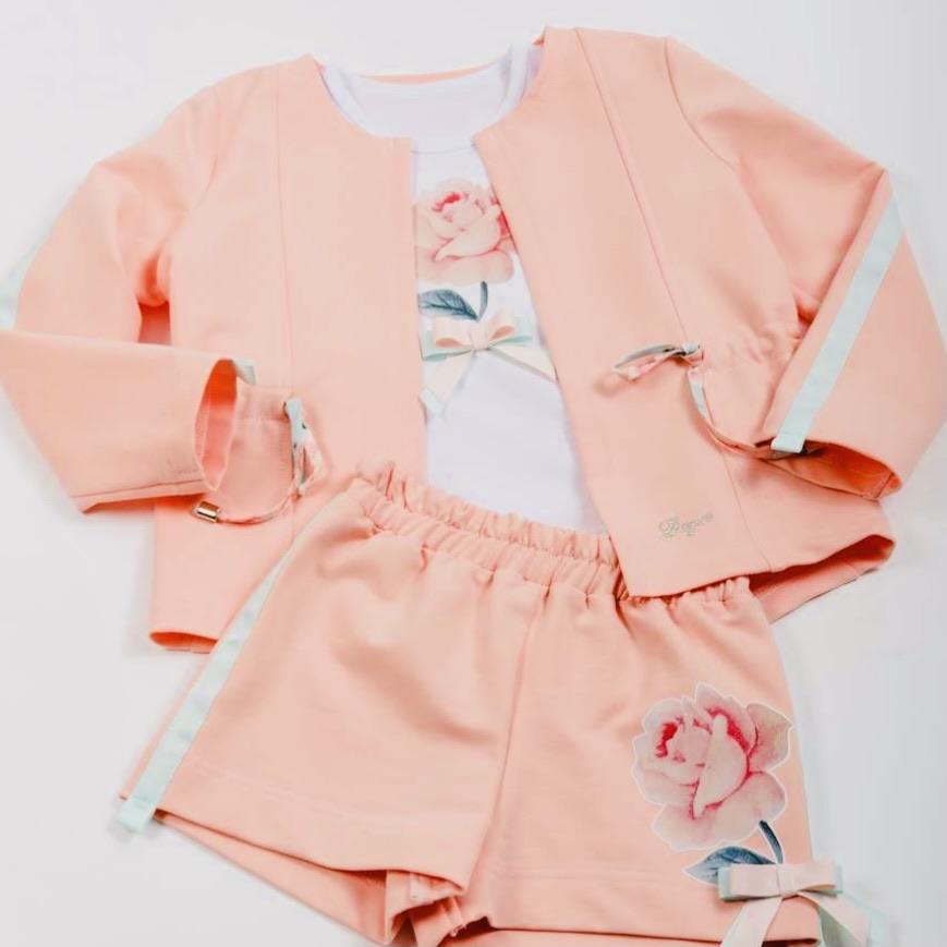 DAGA PEACHES THREE PIECE SHORT SET