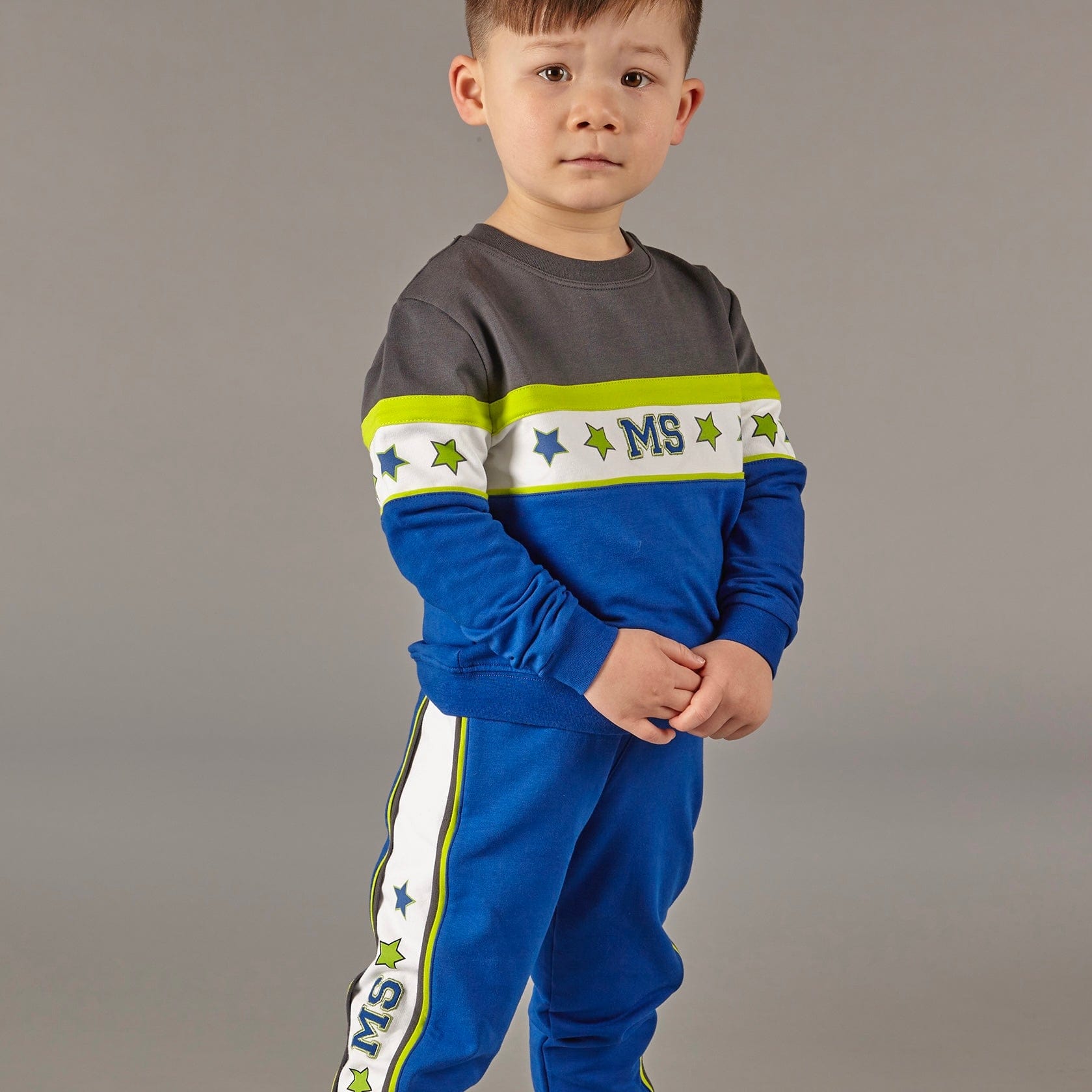 MITCH & SON - Giovanni Colour Block Sweatshirt Set - Royal Blue