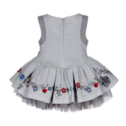 LAPIN HOUSE - Dog Tooth Swing Dress With Blouse - Grey