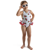 MEIA PATA - Mahe Raspberries Print Swimsuit - Crimson