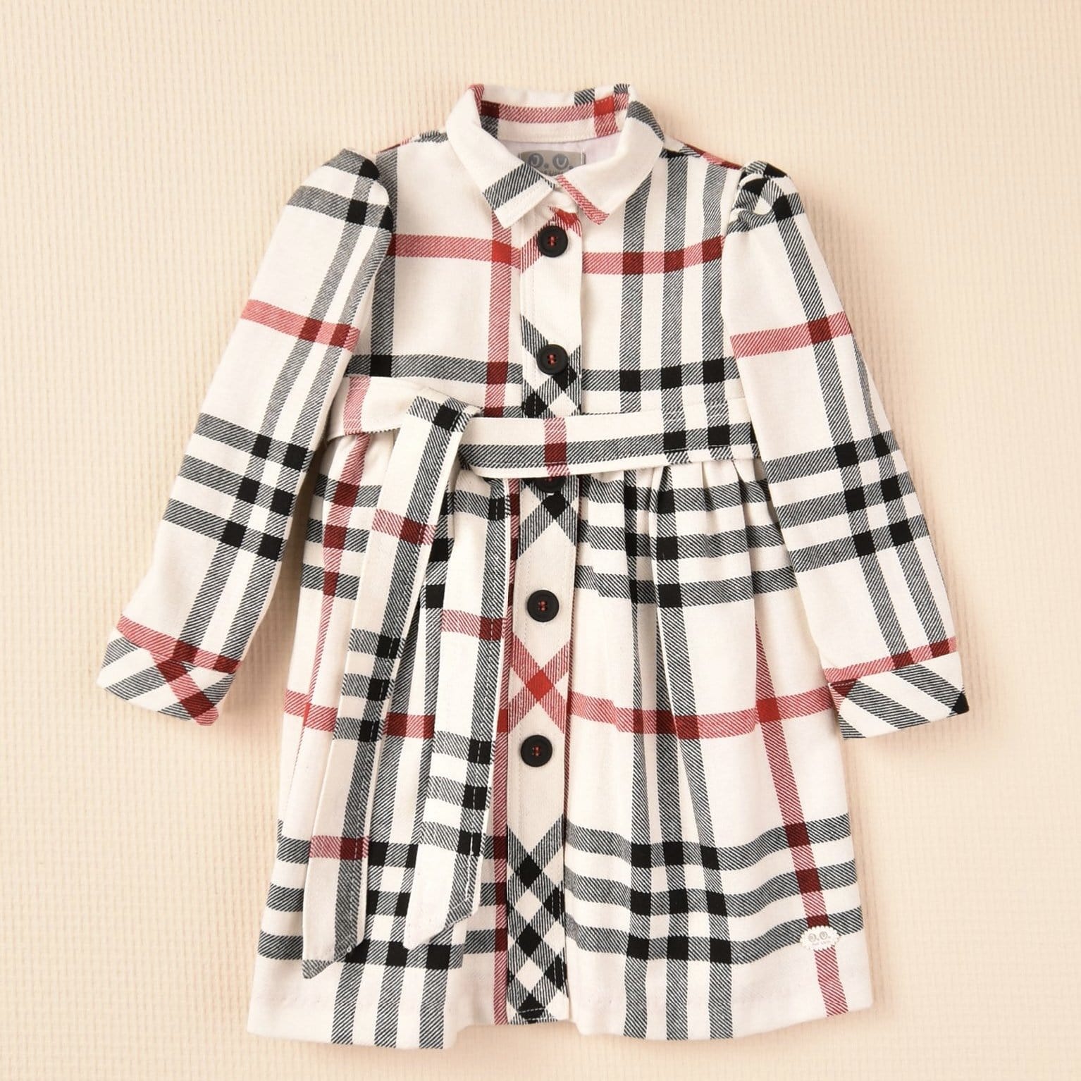 JOSE VARON - Check Dress - Cream